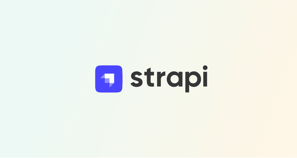 Strapi logo on a gradient background.